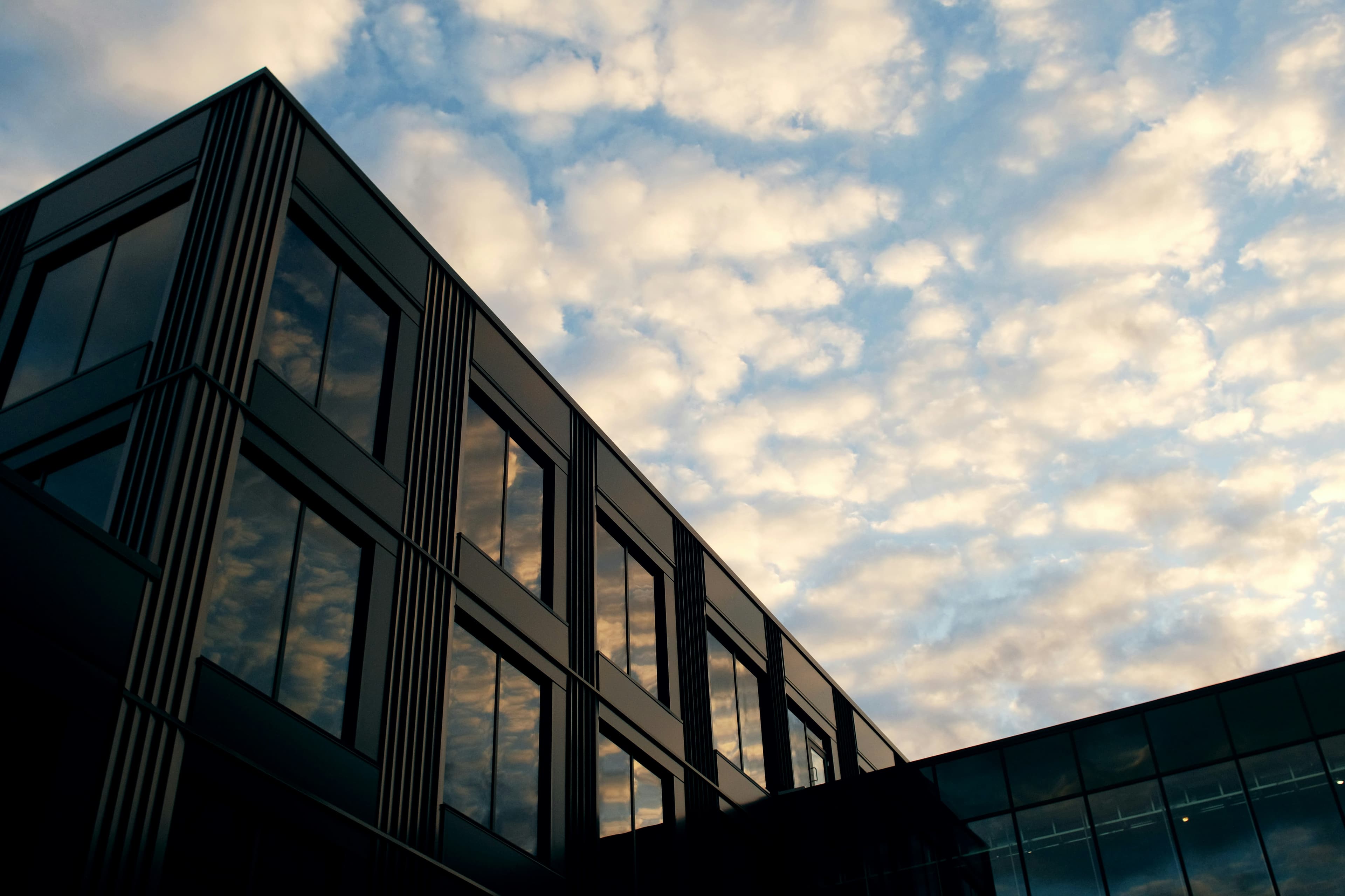 Architectural glass and steel detail