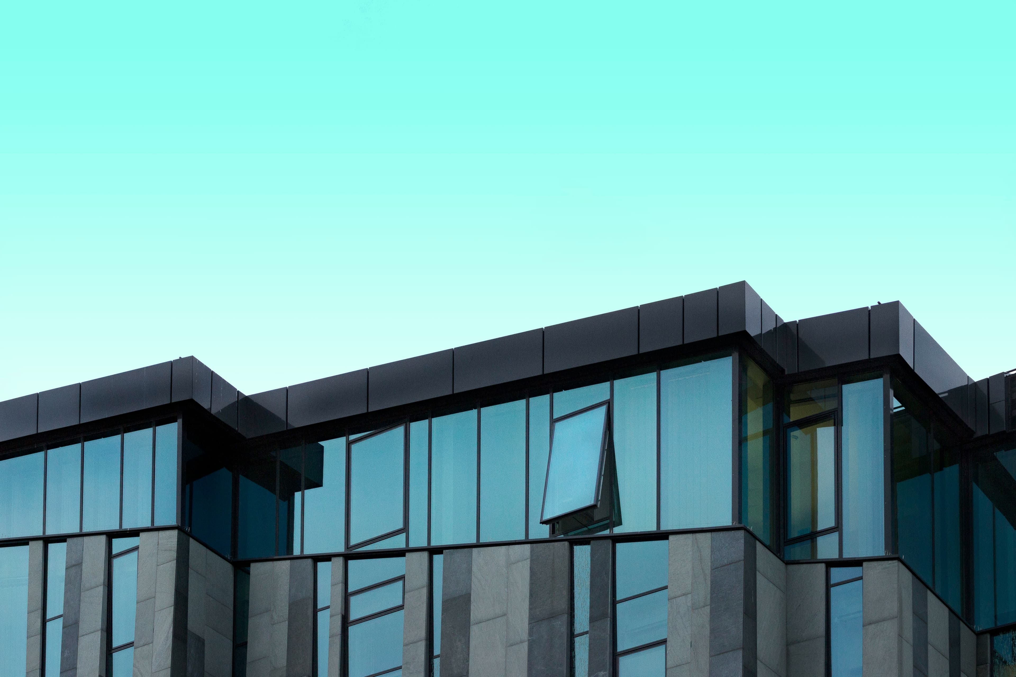 Vertex luxury ultra-modern skyscraper with curved glass and green hanging gardens